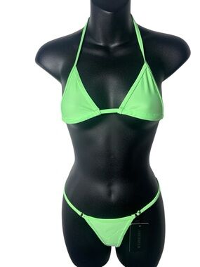 Sherrylo women’s small neon green micro bikini thong sexy vacation resort beach